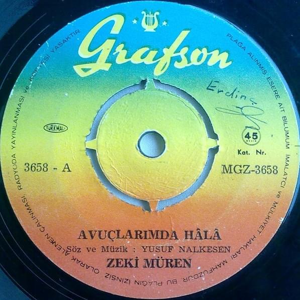 Album cover art for "Avu�lar1mda H�l�" by Zeki Müren