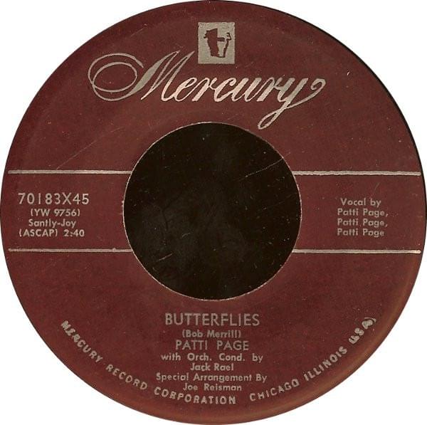 Album cover art for "Butterflies" by Patti Page