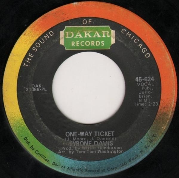 Album cover art for "One Way Ticket To Nowhere" by Tyrone Davis