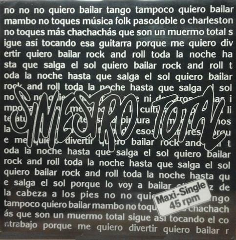 Album cover art for "Quiero bailar Rock and Roll" by Siniestro Total