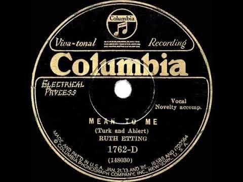 Album cover art for "Mean To Me" by Ruth Etting