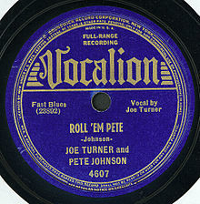 Album cover art for "Roll ’Em Pete" by Big Joe Turner