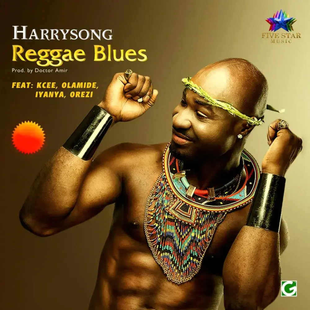 Album cover art for "Reggae Blues" by Harrysong & KCee & Olamide & Iyanya & Orezi