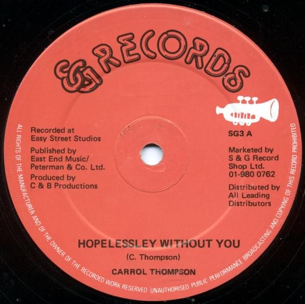 Album cover art for "Hopelessly In Love" by Carroll Thompson