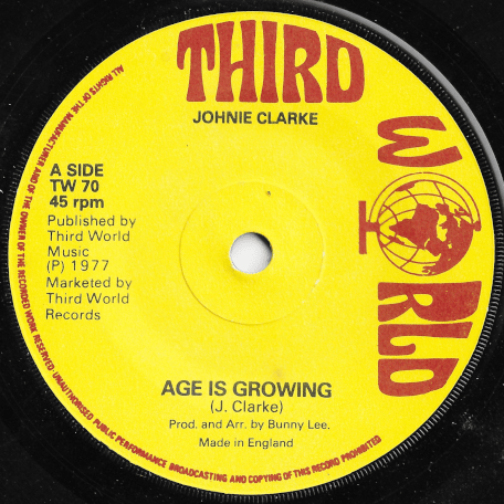 Album cover art for "Age Is Growing" by Johnny Clarke