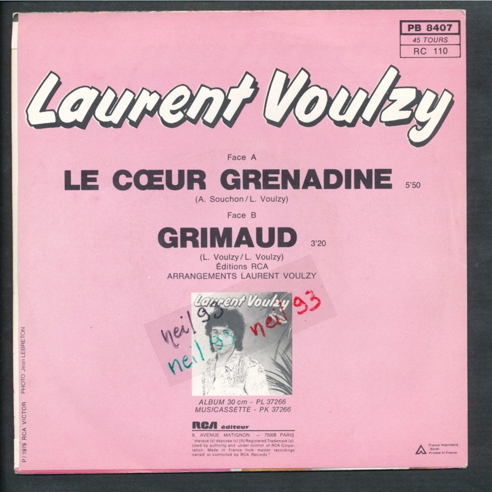 Album cover art for "Grimaud" by Laurent Voulzy