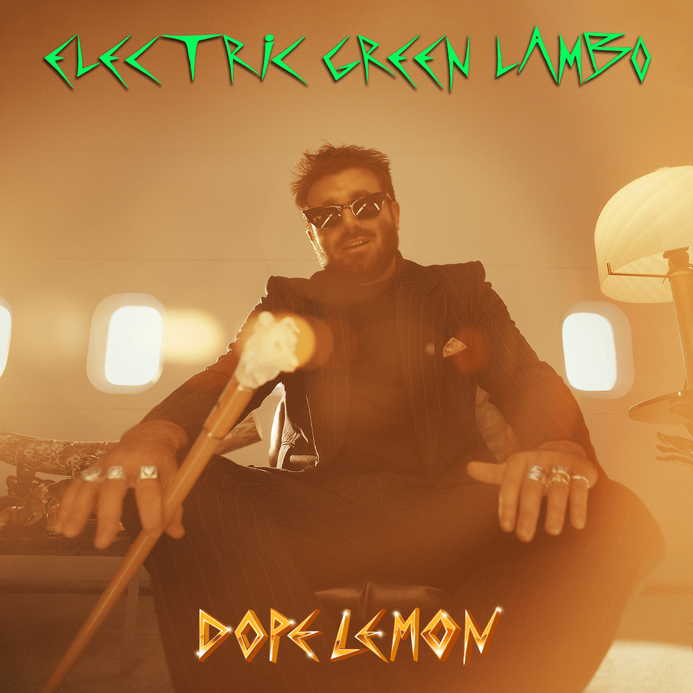 Album cover art for "Electric Green Lambo" by DOPE LEMON