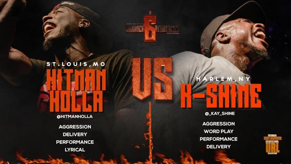 Album cover art for "Hitman Holla vs. K-Shine" by URLtv & Big T (Battle Rapper) & K-Shine & Hitman Holla