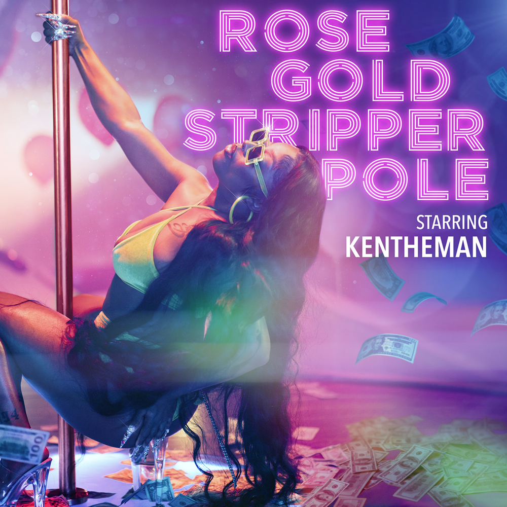 Album cover art for "Rose Gold Stripper Pole" by KenTheMan