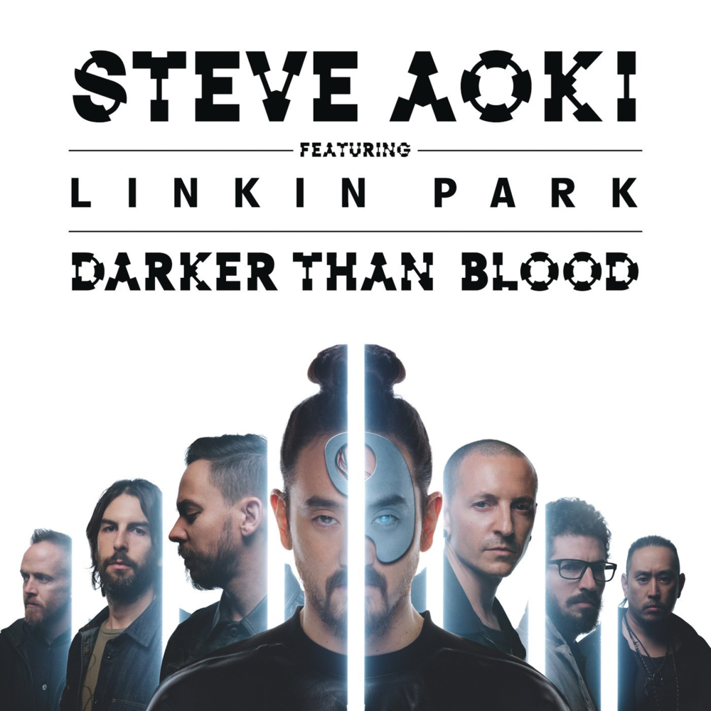 Album cover art for "Darker Than Blood" by Steve Aoki & Linkin Park