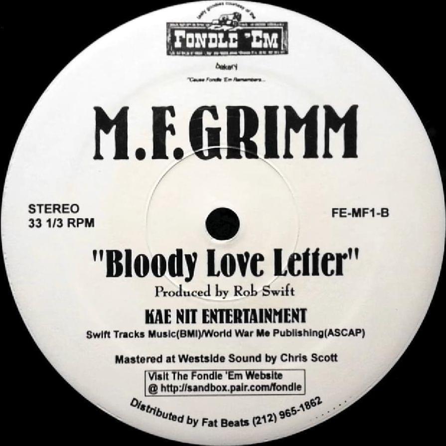Album cover art for "Bloody Love Letter" by MF Grimm