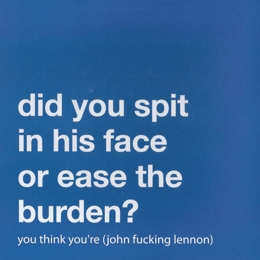 Album cover art for "You Think You’re (John Fucking Lennon)" by Glassjaw