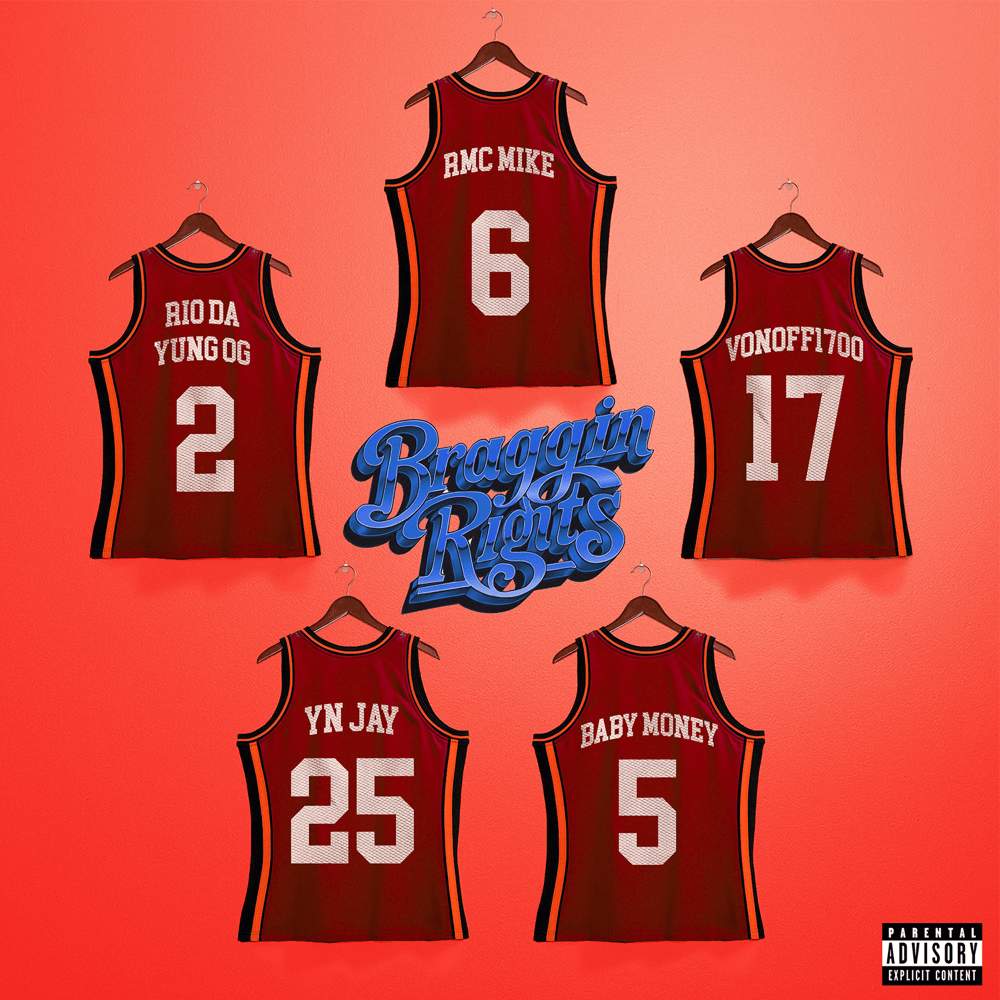 Album cover art for "Braggin Rights" by RMC Mike & VonOff1700 & YN Jay & Baby Money