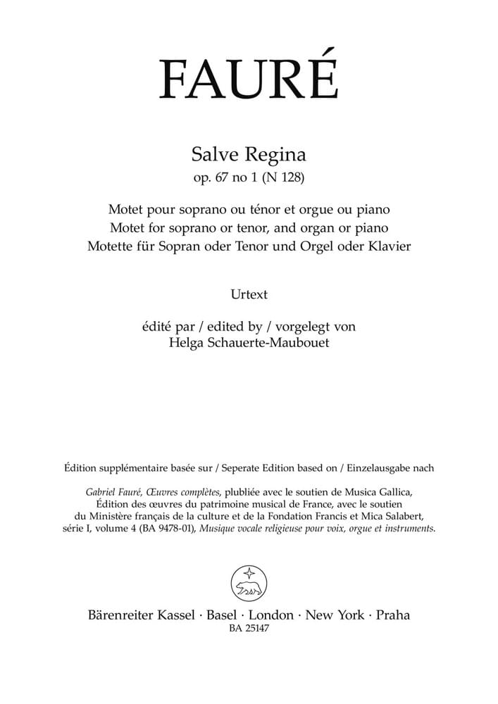 Album cover art for "Salve Regina" by Gabriel Fauré