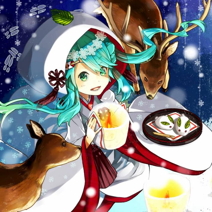 Album cover art for "SNOW GLITTER" by Electro Sonar & 初音ミク (Hatsune Miku)
