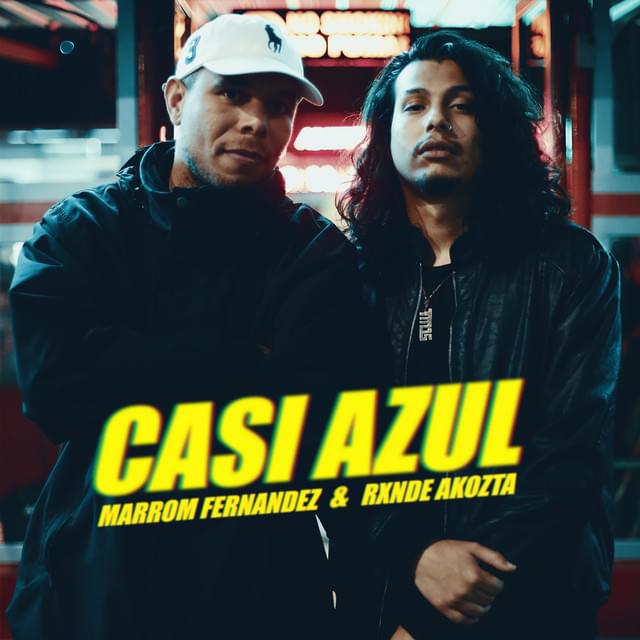 Album cover art for "Casi Azul" by Rxnde Akozta & Marrom Fernandez