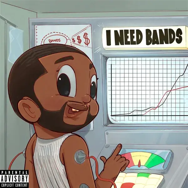 Album cover art for "I Need Bands" by Guapdad 4000