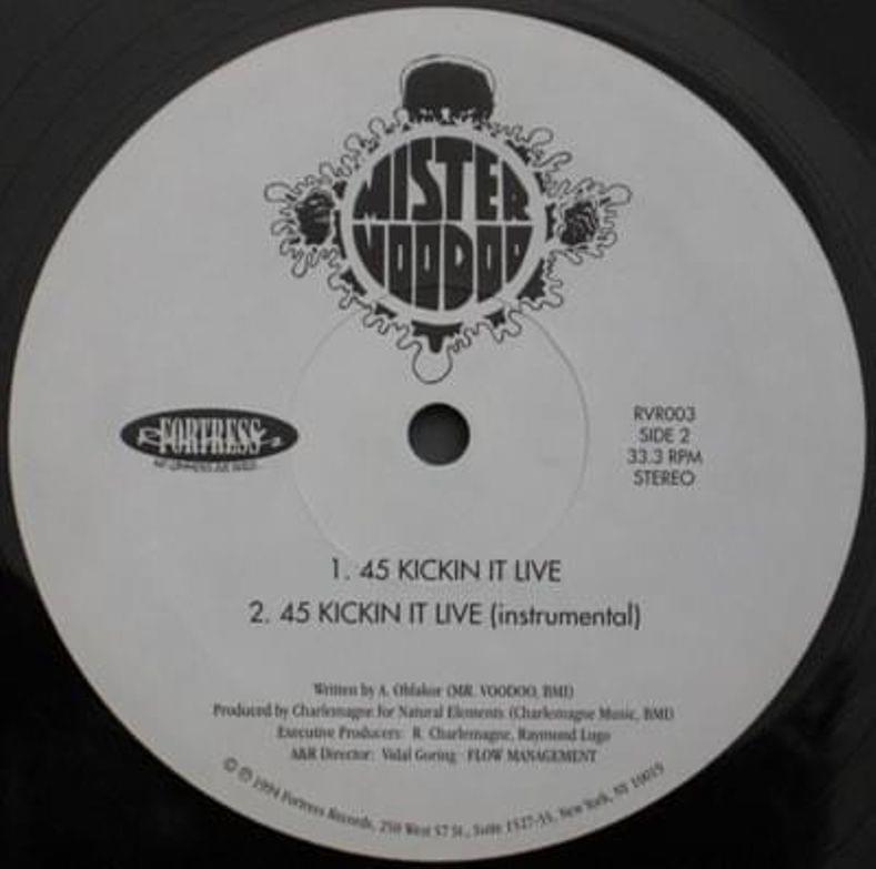 Album cover art for "45 Kickin It Live" by Natural Elements & Mr. Voodoo & Ka
