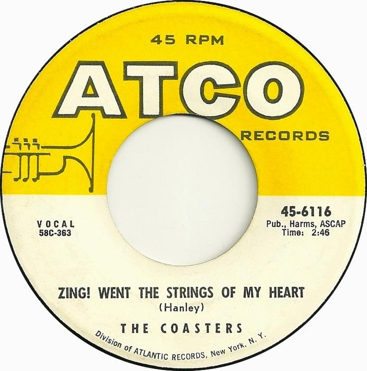 Album cover art for "Zing! Went the Strings of My Heart" by The Coasters