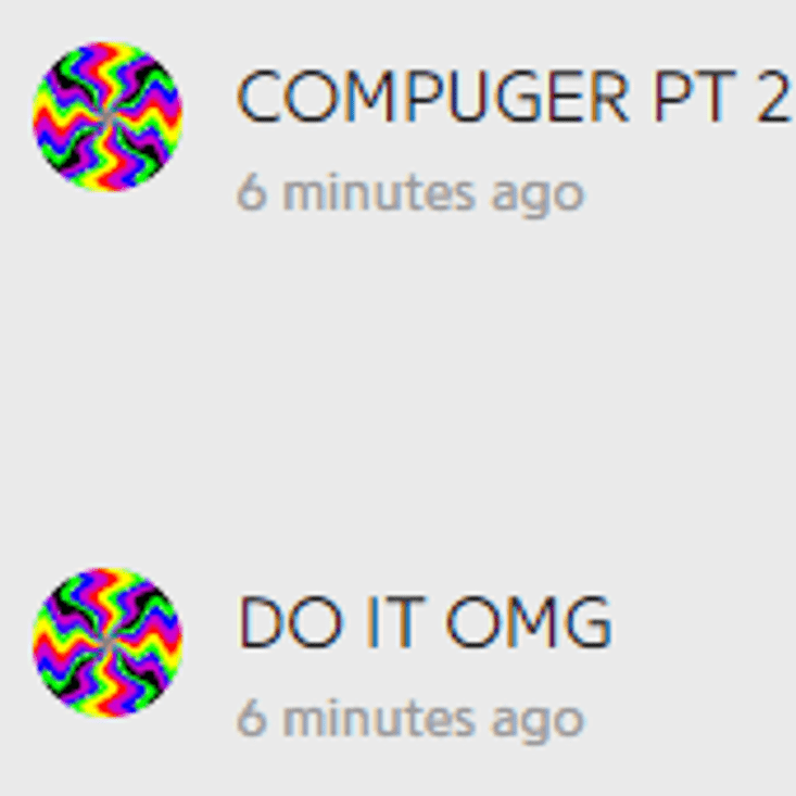 Album cover art for "compuger, pt. 2" by ghostholding & ⚡ tbh laci ⚡