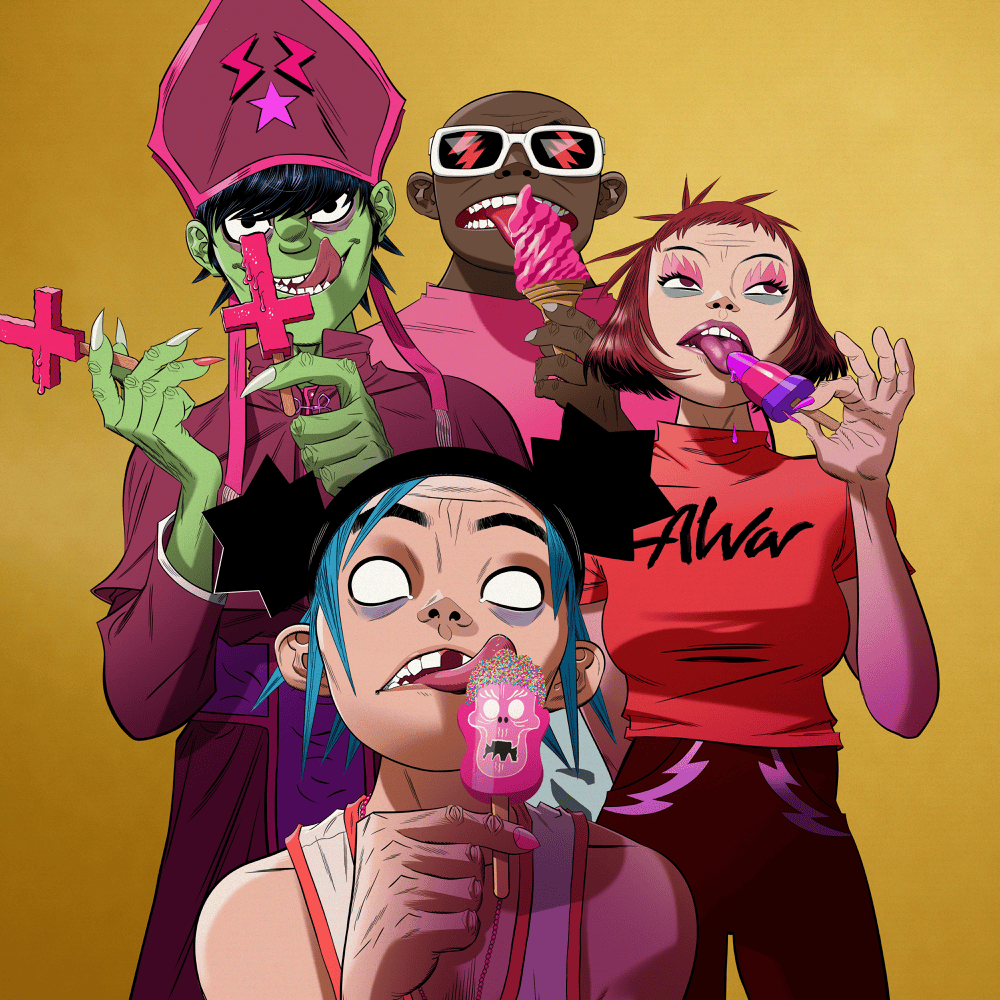 Album cover art for "New Gold (Dom Dolla Remix)" by Gorillaz & Tame Impala & Bootie Brown