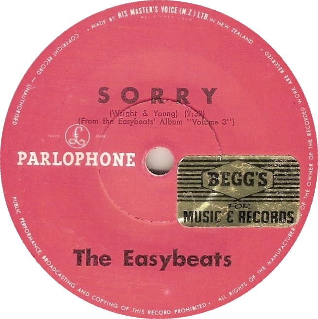 Album cover art for "Sorry" by The Easybeats