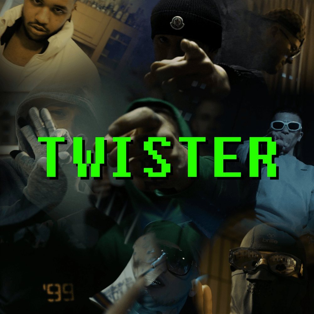 Album cover art for "TWISTER" by Frosti & Bliznacite & Csoky & Kolg8eight & Diffi & Polskii & ERNE100 & Freez247