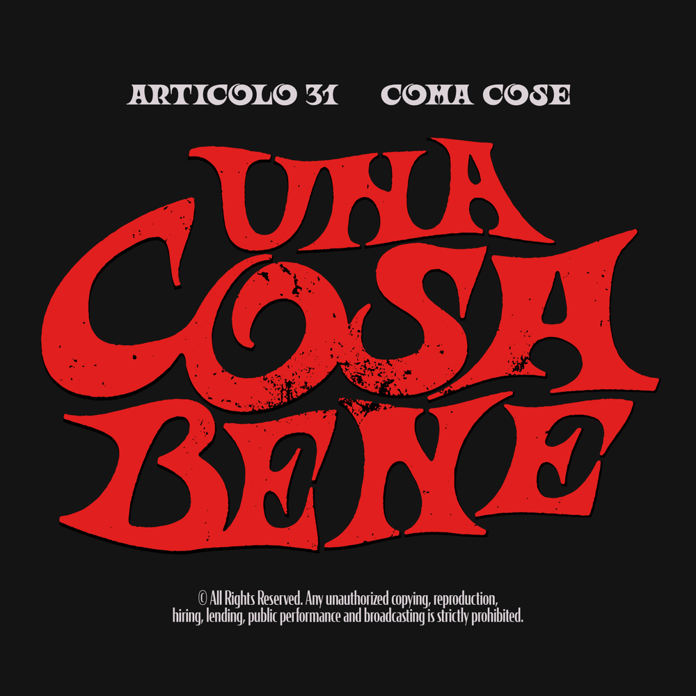 Album cover art for "UNA COSA BENE" by Articolo 31 & Coma_Cose