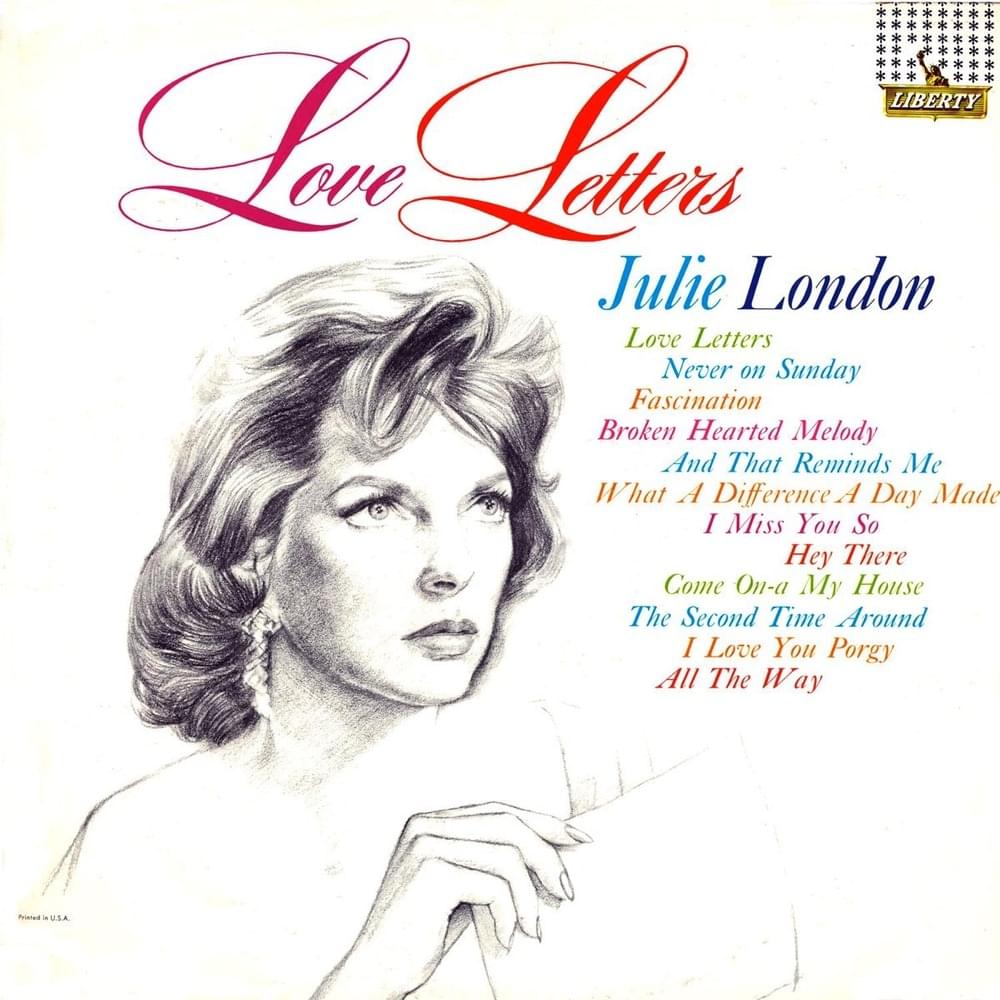 Album cover art for "Love Letters" by Julie London