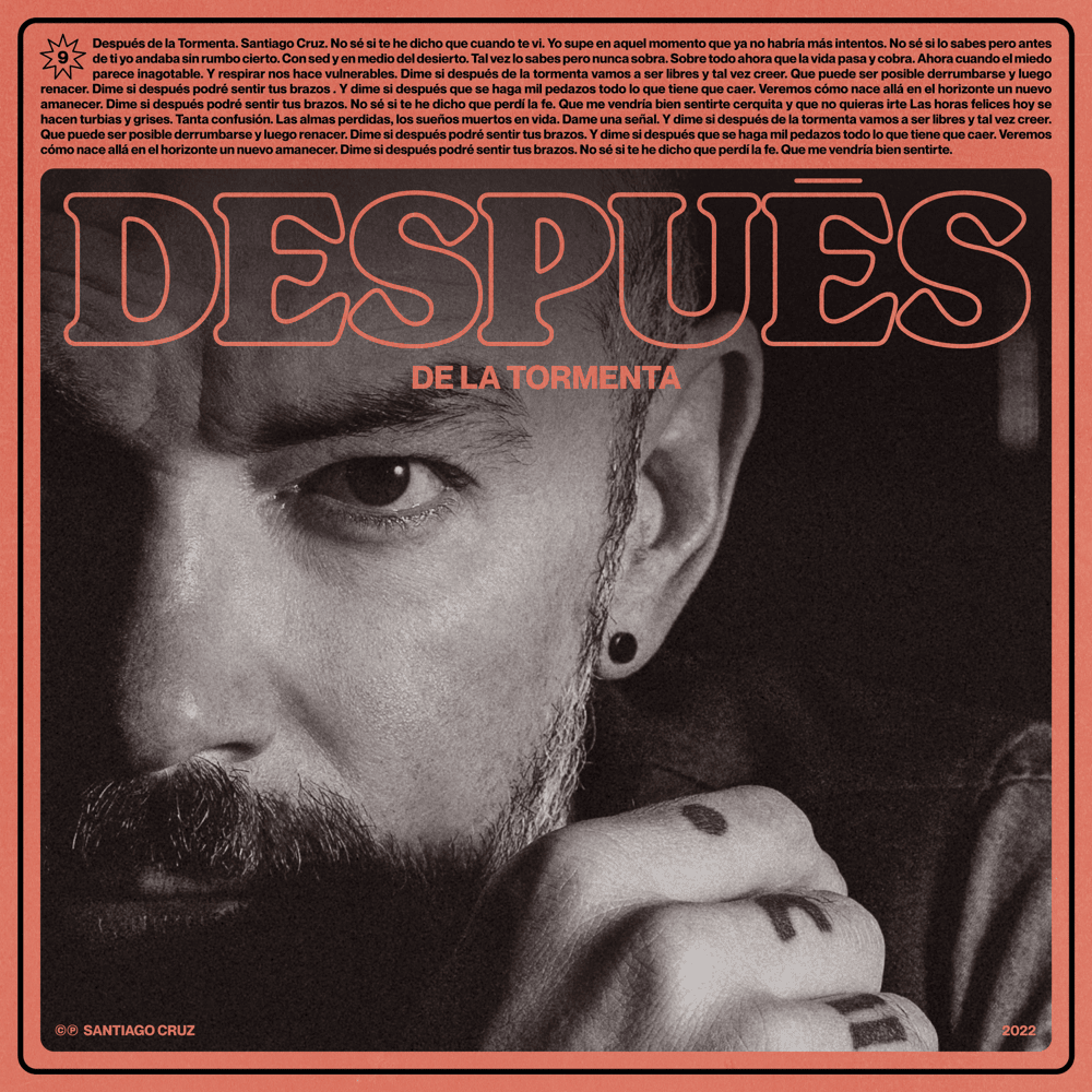 Album cover art for "Después de la Tormenta" by Santiago Cruz