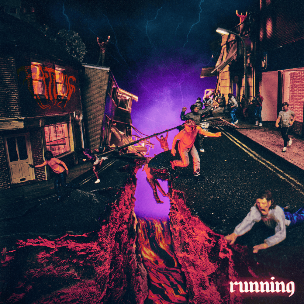 Album cover art for "Running" by Fat Dog
