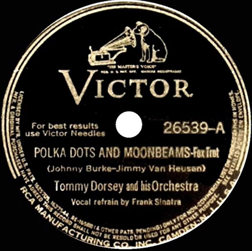 Album cover art for "Polka Dots and Moonbeams" by Frank Sinatra & Tommy Dorsey and His Orchestra
