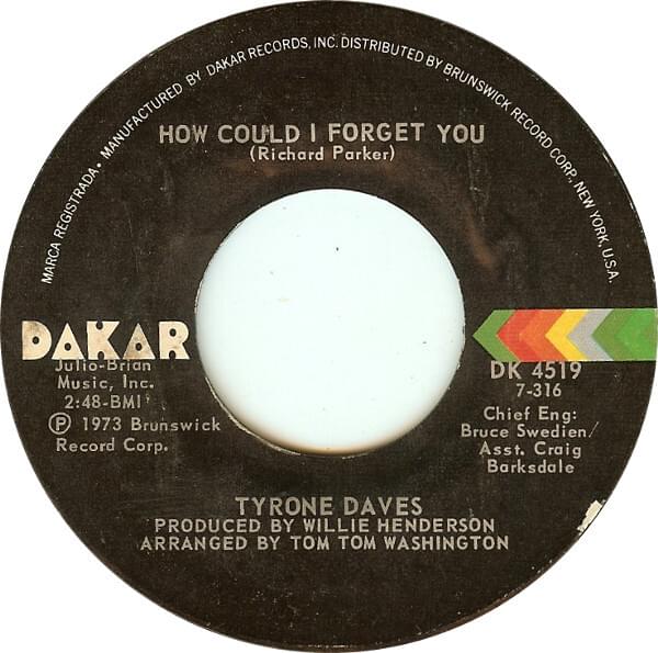 Album cover art for "How Could I Forget You" by Tyrone Davis