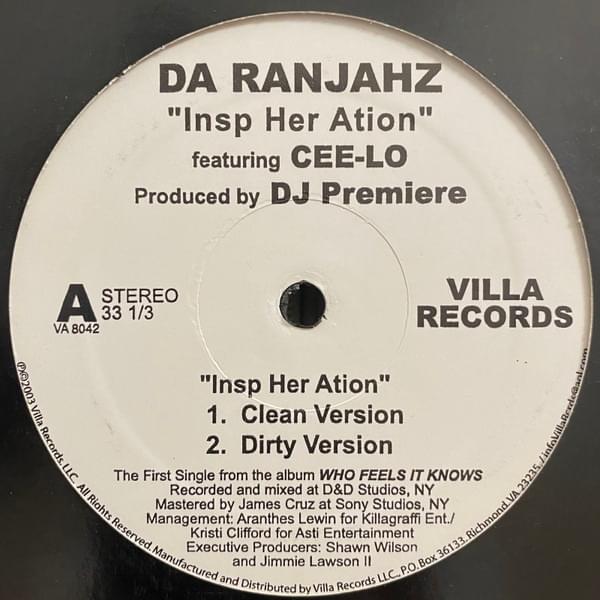 Album cover art for "Inspiration" by Da Ranjahz & CeeLo Green