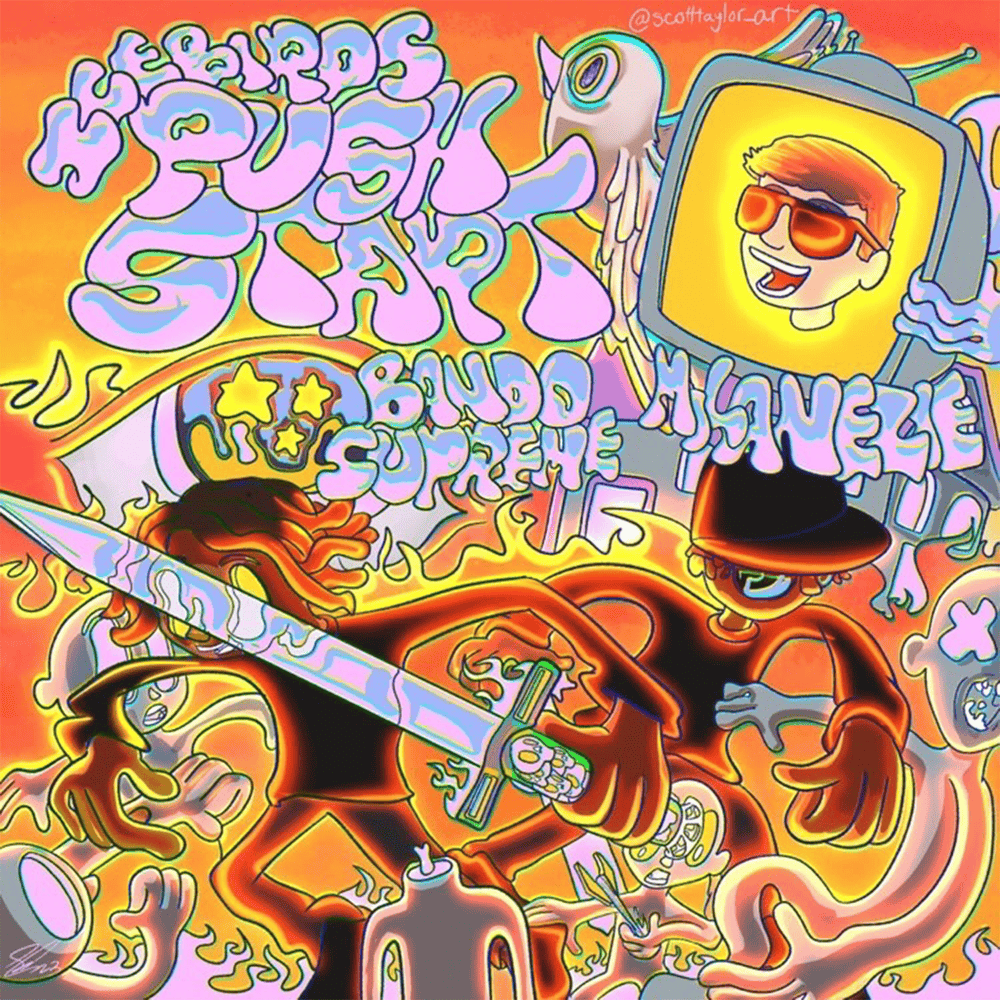 Album cover art for "Push Start" by IceBirds & Bando Supreme