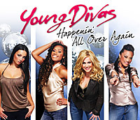 Album cover art for "Happenin’ All Over Again" by Young Divas