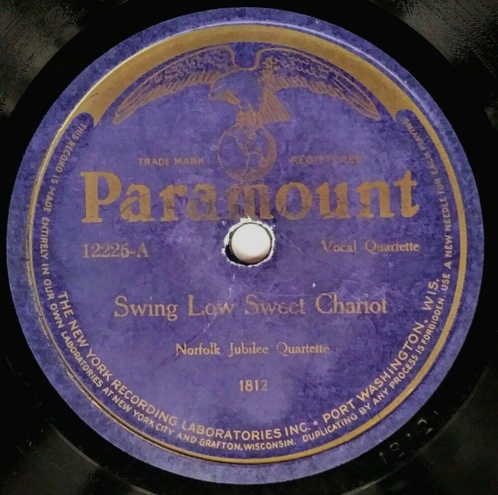 Album cover art for "Swing Low Sweet Chariot (1924 Recording)" by Norfolk Jazz & Jubilee Quartette