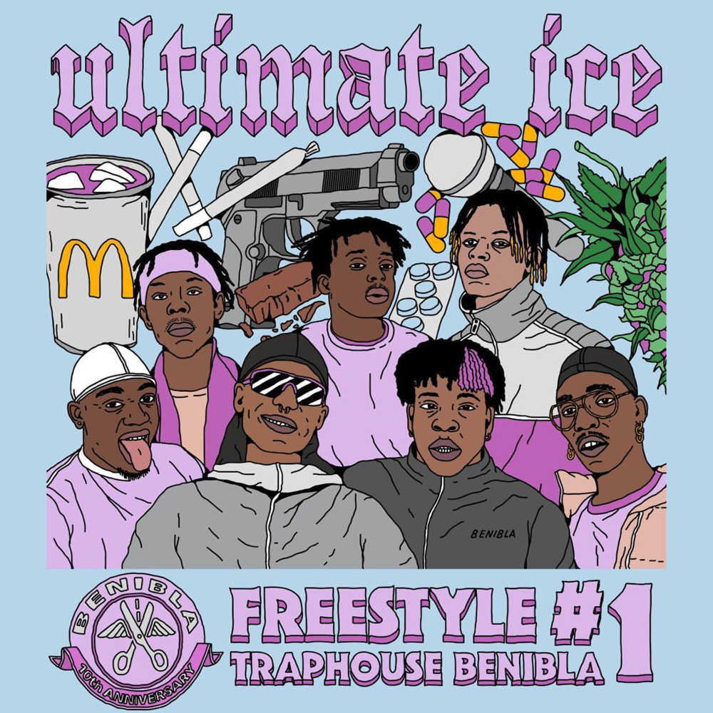 Album cover art for "Benibla Freestyle #1" by Ultimate Ice & Squidji & Dirtyiceboyz & Big B (FRA) & Roshi & Ascrime Rest In Peace & Wall $treet (NNGICC) & Rozzy