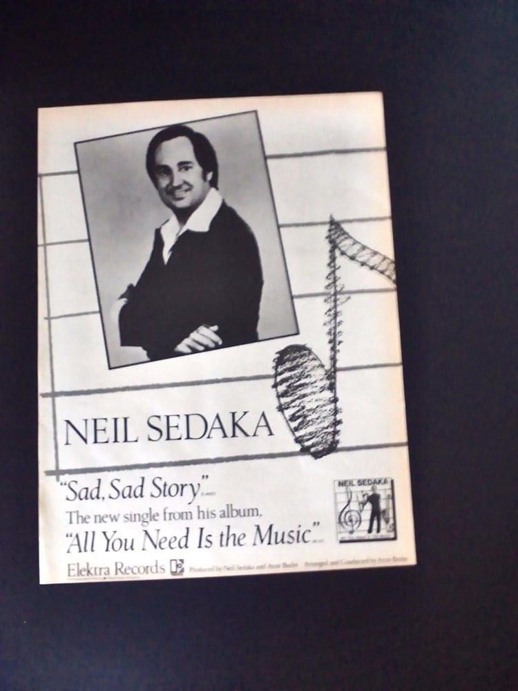Album cover art for "Sad, Sad Story" by Neil Sedaka