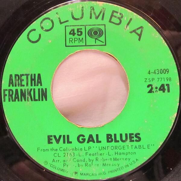 Album cover art for "Evil Gal Blues" by Aretha Franklin