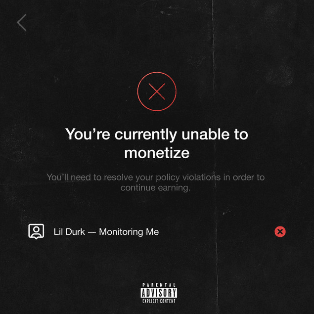 Album cover art for "Monitoring Me" by Lil Durk