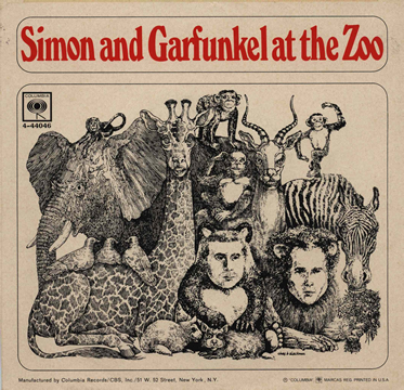 Album cover art for "At the Zoo" by Simon & Garfunkel