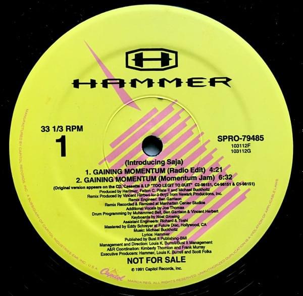 Album cover art for "Gaining Momentum" by MC Hammer