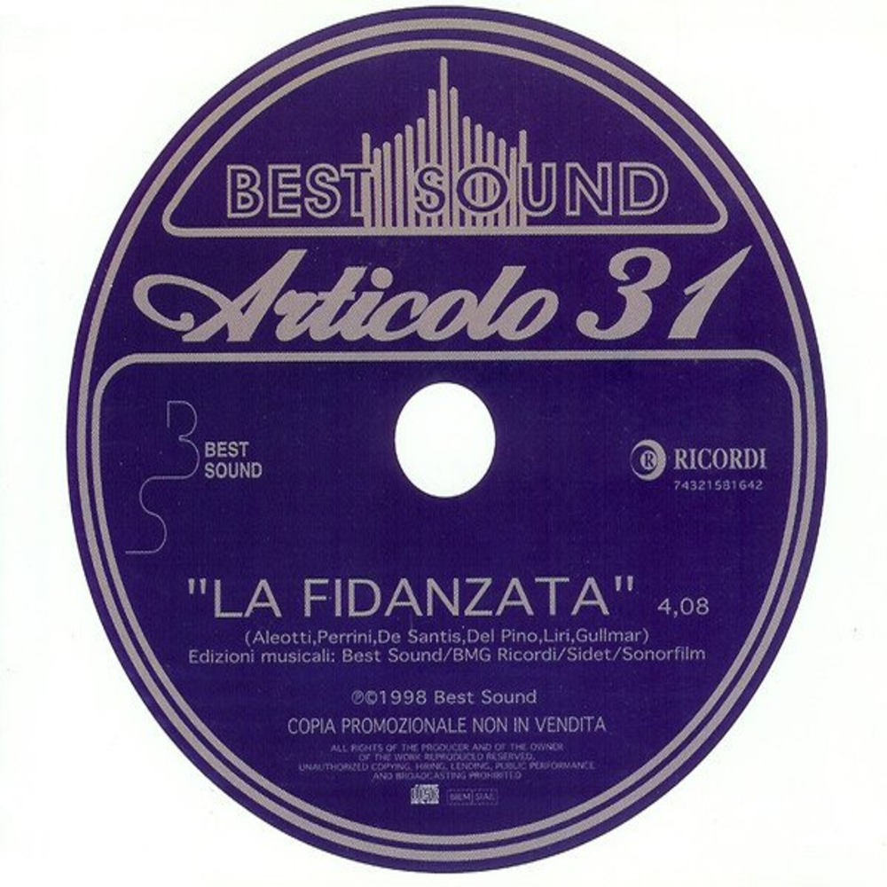 Album cover art for "La fidanzata" by Articolo 31