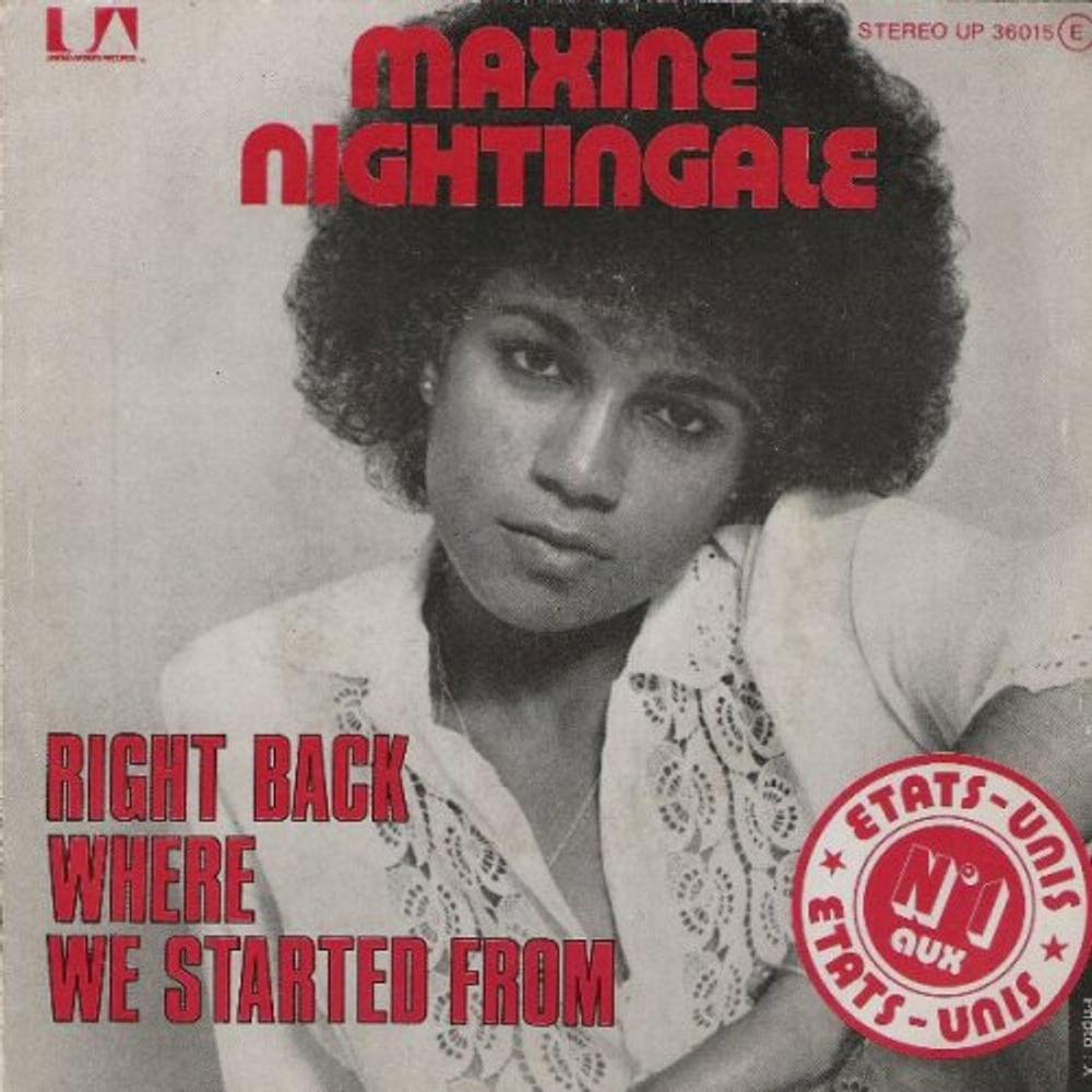 Album cover art for "Right Back Where We Started From" by Maxine Nightingale