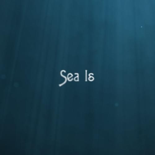 Album cover art for "Sea is" by きくお (Kikuo) & 初音ミク (Hatsune Miku)