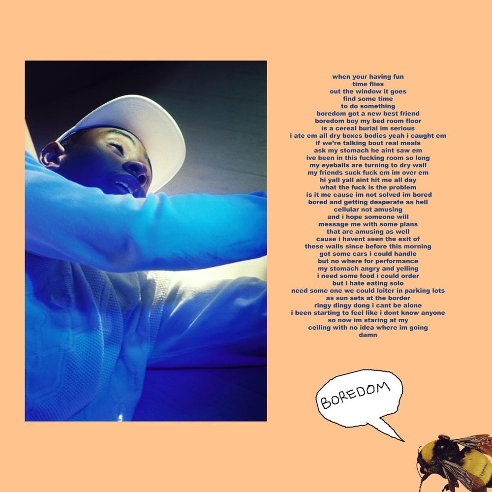 Album cover art for "Boredom" by Tyler, The Creator & Anna of the North & Rex Orange County