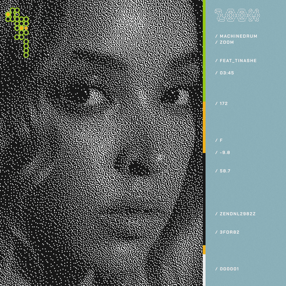 Album cover art for "ZOOM" by Machinedrum & Tinashe