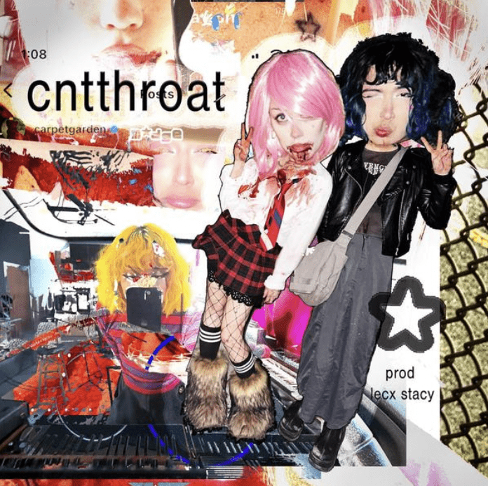 Album cover art for "CNTTHROAT" by Madge & carpetgarden