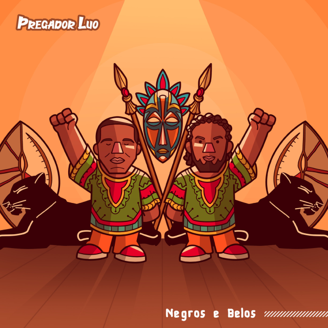 Album cover art for "Negros e Belos" by Pregador Luo & Luciano Claw
